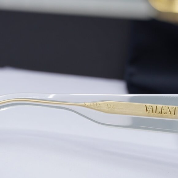 Valentino V-UNO VLS-107C Square Sunglasses - Transparent/Grey
